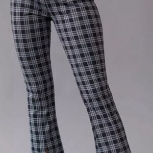 Urban Outfitters Black and White Plaid Flare Pants